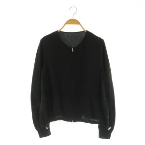 シルクブルゾン ジャケット ジップアップ 38 ブラック /MY OS