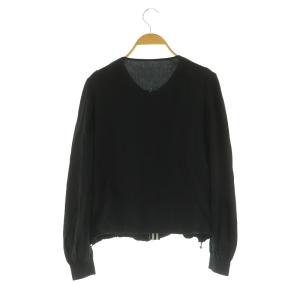 BORDERS at BALCONY シルクブルゾン ジャケット ジップアップ 38 ブラック /MY OS