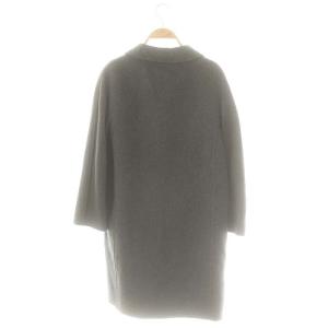 René TISSUE アンゴラ ダブル ロングコート ステンカラー 36 ダークグレー /MI OS