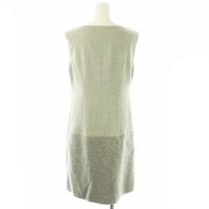 René ウール フロントジップ ノースリーブ ワンピース 36 グレー /MI OS