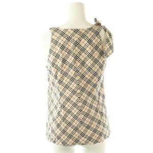 BURBERRY BLUE LABEL チェック柄 ノースリーブ ブラウス 36 ベージュ マルチカラー /ES OS