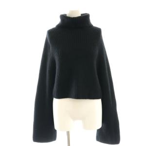 23AW ショートタートルニット セーター 長袖 F 黒 ブラック /AT OS