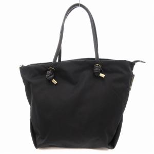 2WAY トートバッグ ショルダー レザーハンドル ロゴ 黒 ブラック /JS