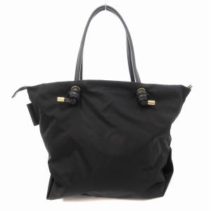 VIOLA d'ORO 2WAY トートバッグ ショルダー レザーハンドル ロゴ 黒 ブラック /JS