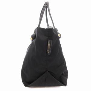 VIOLA d'ORO 2WAY トートバッグ ショルダー レザーハンドル ロゴ 黒 ブラック /JS