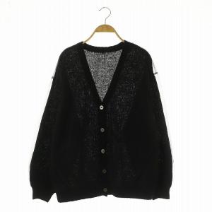 24AW オーバーチュールカーディガン ニット ウール混 モヘヤ混 36 黒 /MI OS