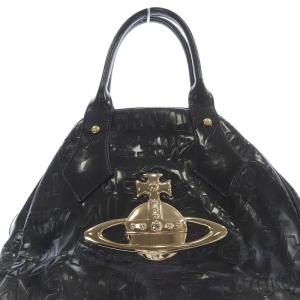 Vivienne Westwood エナメル オーブ ハンドバッグ チャコールグレー