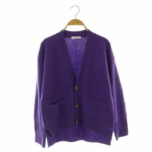 23AW NZ LAMB 9G Vネックカーディガン ニット ウール S 紫 /MI OS