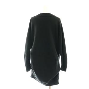 VERMEIL par iena 24AW ダブルニットtuck プルオーバーニットワンピース Vネック 黒 /CX OS