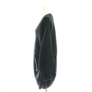 VERMEIL par iena 24AW ダブルニットtuck プルオーバーニットワンピース Vネック 黒 /CX OS