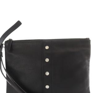 agnes b. プレッションショルダーバッグ レザー 黒 ブラック NS19A-02 /SR23