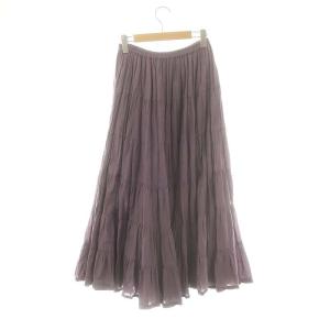 MARIHA ギャザーフレアロングスカート ティアード ラベンダー /DO OS
