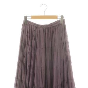 MARIHA ギャザーフレアロングスカート ティアード ラベンダー /DO OS