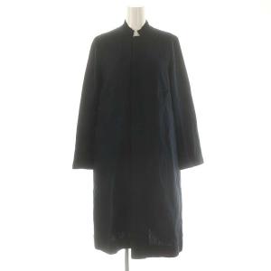 コットン リネン コート ロング 2 ネイビー /HK OS