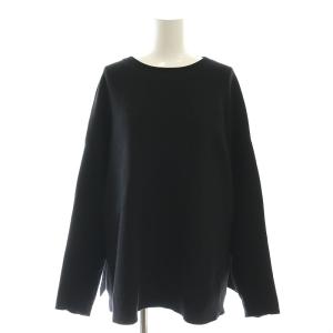 24AW コットンダブルフェイスプルオーバー ニット セーター ブラック /DO OS