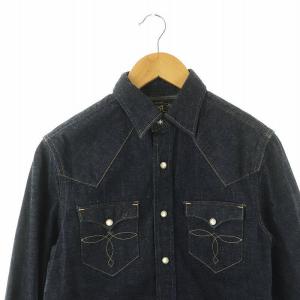 RRL デニムウエスタンシャツ 長袖 前開き スナップボタン コットン XS インディゴ /NR OS
