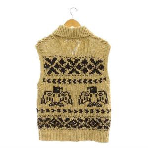 DENIM & SUPPLY RALPH LAUREN ニットガウンベスト リネン混 S/P ベージュ 茶 /MI OS