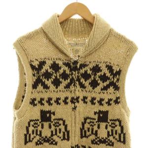 DENIM & SUPPLY RALPH LAUREN ニットガウンベスト リネン混 S/P ベージュ 茶 /MI OS