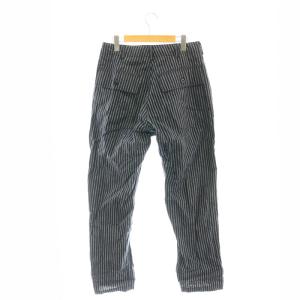 Engineered Garments ストライプ柄リネンパンツ ストレート XS ネイビー オフホワイト /CX OS