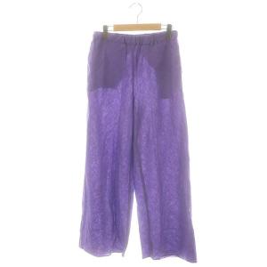 リネンポプリン イージーワイドパンツ 36 パープル /HK OS SH