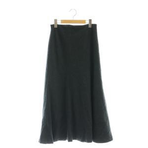 23AW ニットコンビネーション マーメイドロングスカート フレア マキシ 36 グレー /AT OS