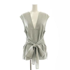 Arpege ストーリー リネンライクセットアップ 上下 ブラウス タイトスカート 2 グレー /AT OS SH