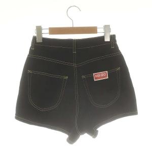 KENZO ロゴパッチ デニムショートパンツ US26 ブラック FD62DS2006C1 /DF OS SH