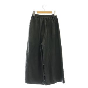 LOEWE 23SS S359Y54L11 クロップド トラウザーズ ナパ レザー パンツ XS 黒