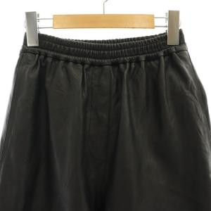 LOEWE 23SS S359Y54L11 クロップド トラウザーズ ナパ レザー パンツ XS 黒