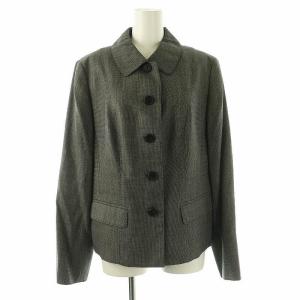 BURBERRY LONDON セットアップ ウールシルク ジャケット タイトスカート 46 黒 白 /MI OS SH