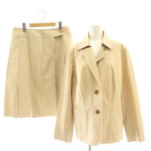 コットンジャケット スカート セットアップ 上下 テーラード 46 ベージュ /AT OS SH