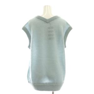 BORDERS at BALCONY モヘヤVネックニットベスト プルオーバー 38 ライトブルー /HK OS