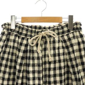 nest Robe 23AW ウールコットンリネンギンガムパンツ ワイド イージー F オフホワイト ブラック /DO OS