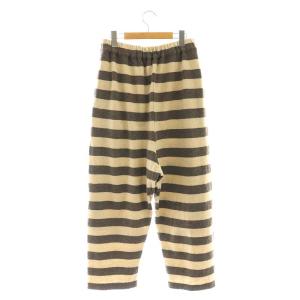 nest Robe イージー ワイド リサイクルウールボーダーパンツ テーパード F ベージュ /HK OS