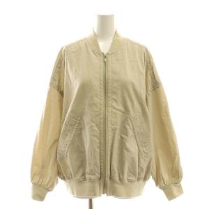 コットンボイルギャバジンブルゾン ジャケット ジップアップ F ベージュ /HK OS
