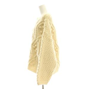 nest Robe 23AW ペルーニットポップコーンケーブルプルオーバー セーター キーネック ウール F アイボリー /DO