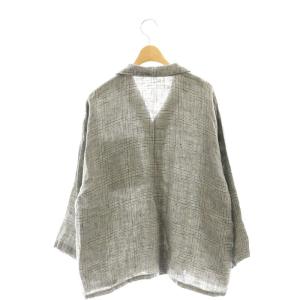 nest Robe 23AW トラッドリネンチェックシャツ 長袖 F オフホワイト カーキ ネイビーブルー /DO OS