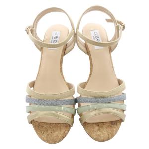 himiko ステンドグラス ヒールサンダル ストラップ 23.5cm 黄緑 グリーン /SR17