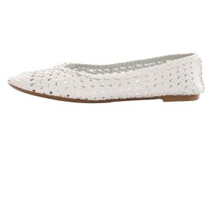 FABIO RUSCONI スクエアトゥ メッシュ パンプス レザー 36 白 ホワイト /SR15