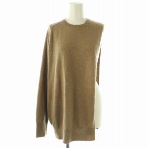 カシミヤ アシンメトリーニット カットソー 茶 /MI OS