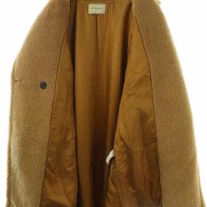 UNITED ARROWS ボア テーラード ロングコート チェスター 36 ベージュ /MI OS
