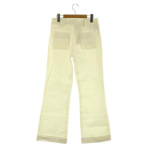 Salvatore Ferragamo ワイドデニムパンツ ジーンズ フレア ロールアップ 38 ホワイト /MY OS