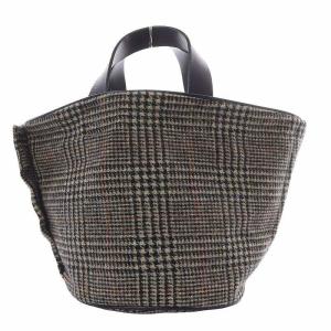 LUDLOW トートバッグ ハンドバッグ ツイード チェック シェットランドウール グレー /YO7
