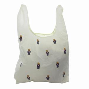 POLO RALPH LAUREN レインバッグ エコバッグ ボーダー ポロベア 総柄 ストラップ付き 黄 イエロー /FF