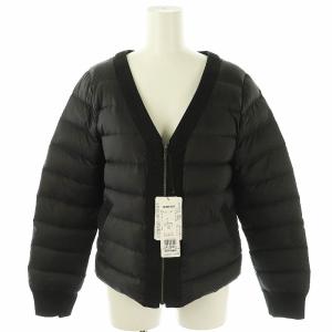 Vネックダウンジャケット アウター ジップアップ 40 ブラック /DF OS