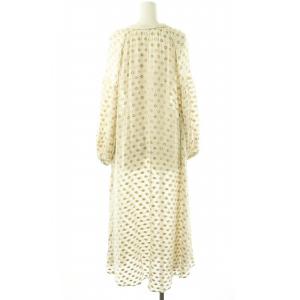 NE QUITTEZ PAS! ラメジャガードワンピース ロング 刺繍 オフホワイト ゴールド色 /DF OS