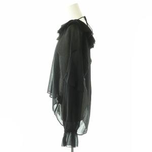 SLOBE IENA 24AW フリルラッフルシアーブラウス 長袖 ブラック /DF OS