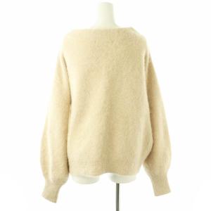 Rouge vif フォックス&ラクーンパフスリーブニットプルオーバー セーター 長袖 ベージュ /DF OS