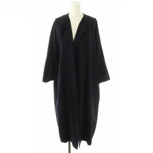 EDEN ノーカラーコート ロング ネイビー /HK OS