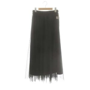 23AW チュールフレアスカート ロング マキシ丈 F ブラック /DF OS